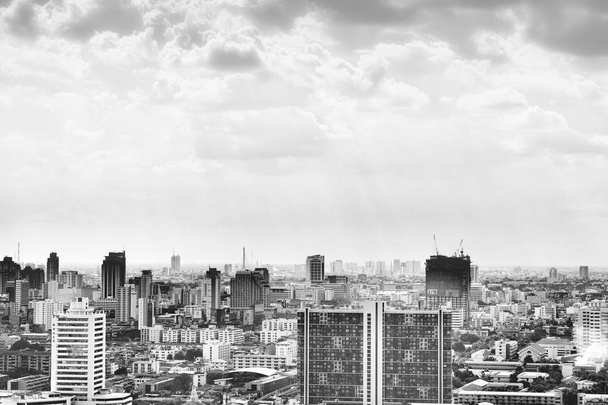  Beautiful cityscape of Bangkok, Thailand, black and white image  - Fotografie, Obrázek
