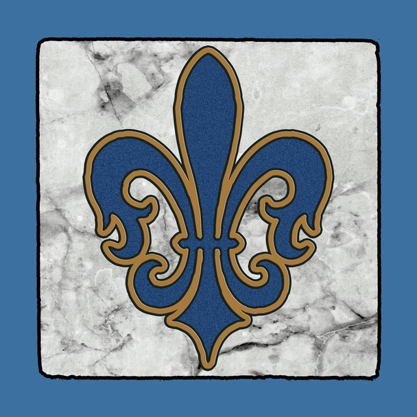 フランス語四半期ニューオーリンズ ルイジアナ州歴史的な象徴的な通りの歩道タイル アルファベット数字記号 - 写真・画像