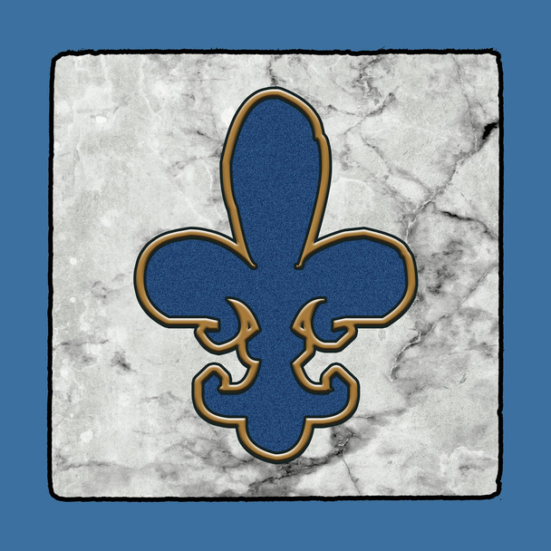 Alfabet francuski kwartale Nowy Orlean Louisiana płytki historyczne kultowego chodniku ulicy listy numerów symboli - Zdjęcie, obraz