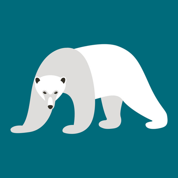 polar bear , vector illustration , flat style  - Vecteur, image