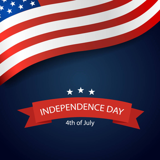 Happy independence day card United States of America. American Flag paper design, vector illustration. - Vektor, kép