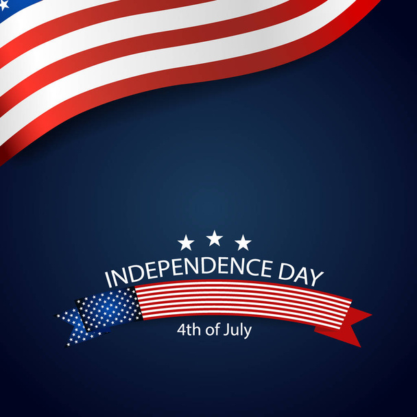 Happy independence day card United States of America. American Flag paper design, vector illustration. - Vektor, obrázek