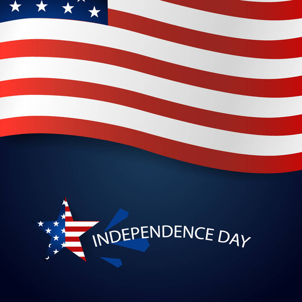 ευτυχής ημέρα ανεξαρτησίας κάρτα Ηνωμένες Πολιτείες της Αμερικής. αμερικανική σημαία χαρτί σχεδίασης, εικονογράφηση φορέας. - Διάνυσμα, εικόνα