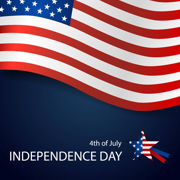 Happy independence day card United States of America. American Flag paper design, vector illustration. - Vector, Image