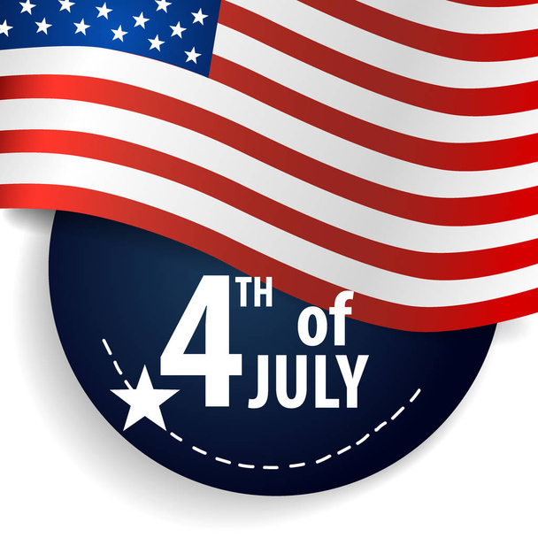 Happy independence day card United States of America. American Flag paper design, vector illustration. - Vektör, Görsel