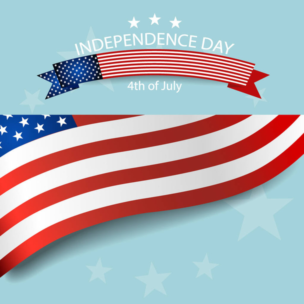 ευτυχής ημέρα ανεξαρτησίας κάρτα Ηνωμένες Πολιτείες της Αμερικής. αμερικανική σημαία χαρτί σχεδίασης, εικονογράφηση φορέας. - Διάνυσμα, εικόνα
