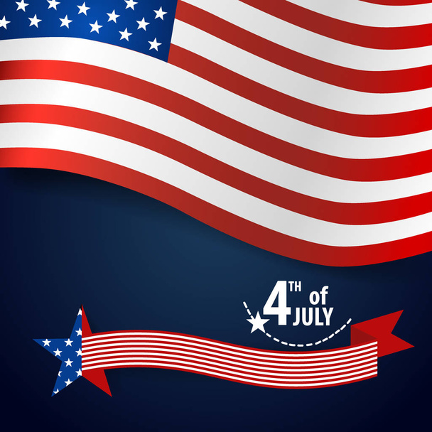 Happy independence day card United States of America. American Flag paper design, vector illustration. - Vektor, kép