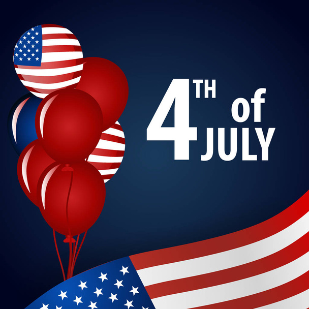 Happy independence day card United States of America. American Flag paper design, vector illustration. - Vektor, obrázek