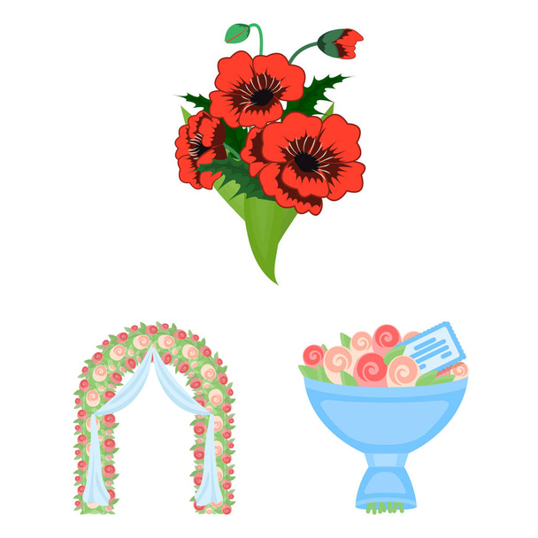 Vector illustration of spring and wreath logo. Collection of spring and blossom vector icon for stock. - Vektör, Görsel