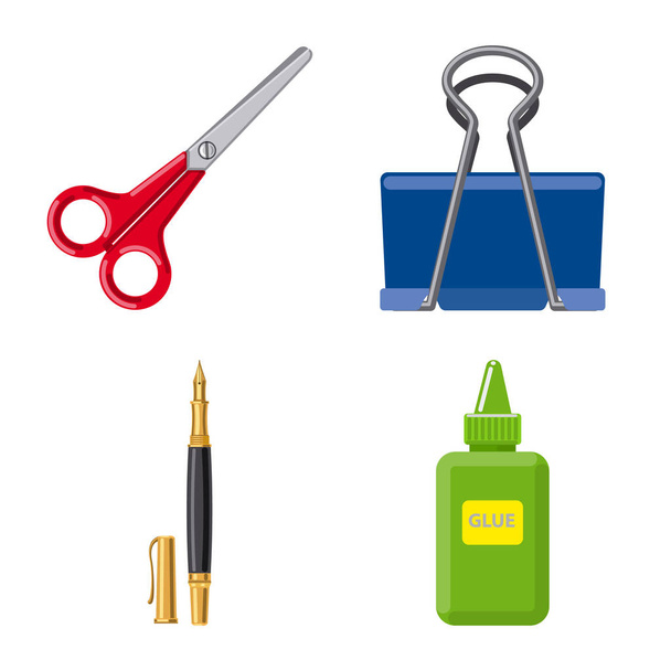 Isolated object of office and supply icon. Collection of office and school stock vector illustration. - Vector, Image