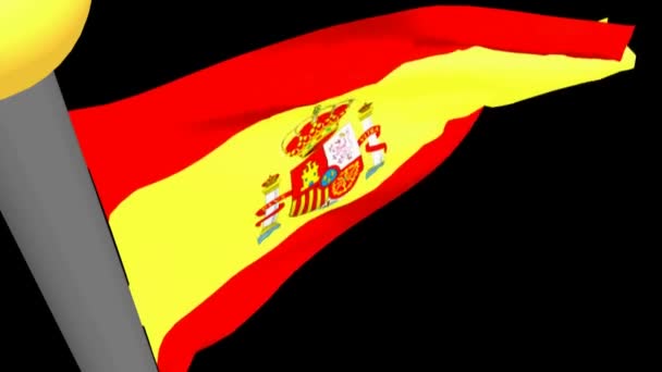 Španělská vlajka mávání - 3d vykreslování videa - Záběry, video