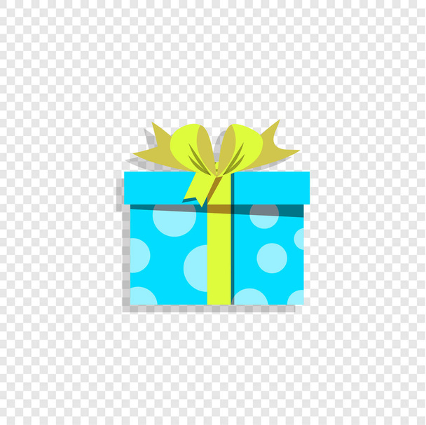 Blue wrapped gift box isolated . Sale, shopping, birthday, christmas, new year, valentine. Present icon, logo. Congratulations on holidays celebration anniversary, wedding, sticker, clip art. Vector - Vector, Image