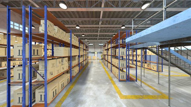 3D CG rendering of Warehouse - Photo, Image