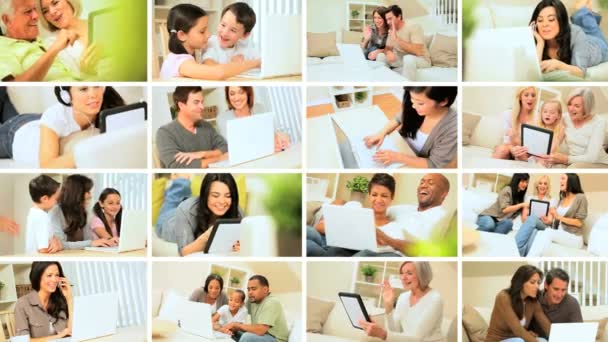 家庭でのワイヤレス技術のモンタージュ - 映像、動画