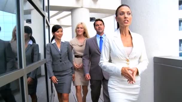 vrouwelijke zakenmensen leidt team aan een vergadering - Video