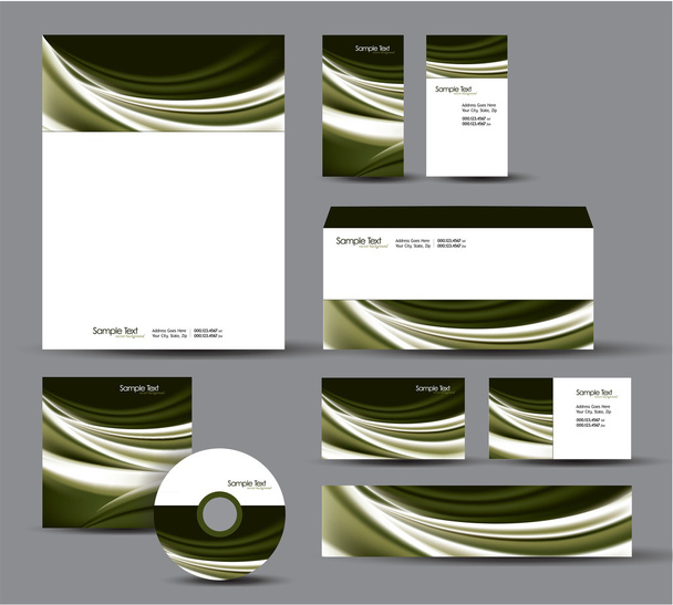 Modern Identity Package. Vector Design. Letterhead, business cards, cd, dvd, envelope, banner, header. - Vecteur, image