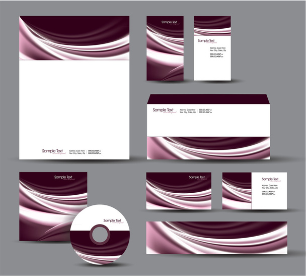 Modern Identity Package. Vector Design. Letterhead, business cards, cd, dvd, envelope, banner, header. - Vettoriali, immagini