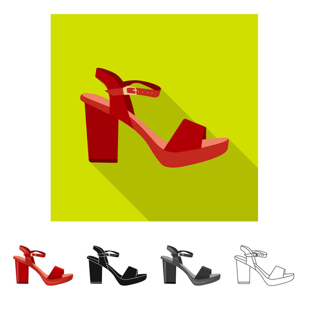 Vector design of footwear and woman symbol. Set of footwear and foot stock vector illustration. - Vector, imagen