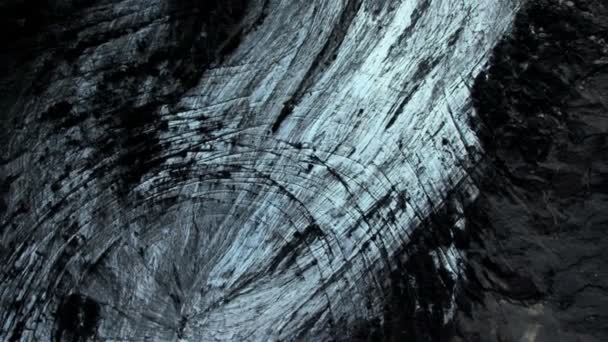 Luftaufnahme des Eisgletschers mit Vulkanasche, Island - Filmmaterial, Video