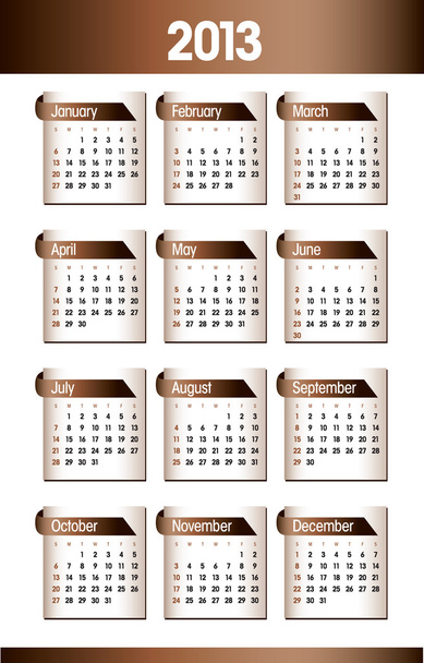 2013 Calendar. - Vektori, kuva