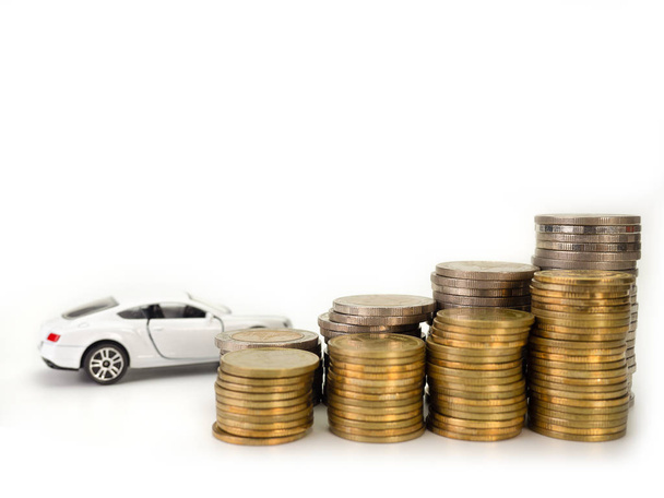 Préstamo de coche, dinero, para los costos de préstamos concepto de financiación. (enfoque selectivo
) - Foto, Imagen