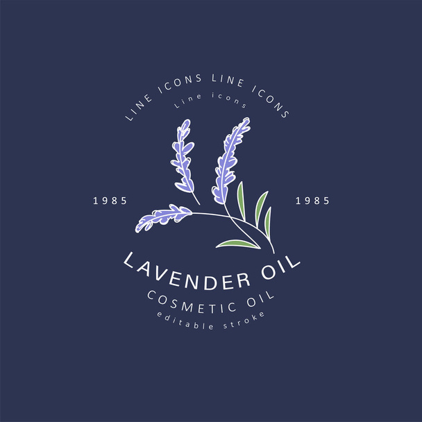 Vector icon and logo for natural cosmetics oil care dry skin - Vecteur, image