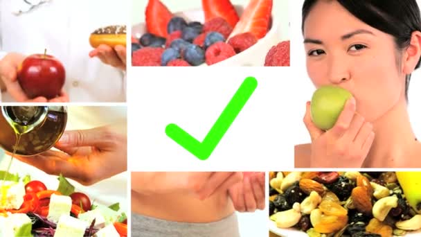 Montaggio di scelte alimentari fresche e sane
 - Filmati, video
