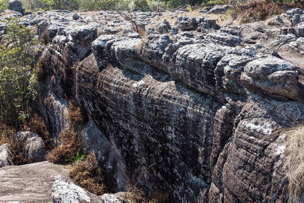 Rift noeud de grès de l'altération sur la falaise rocheuse du parc national thaïlandais
. - Photo, image