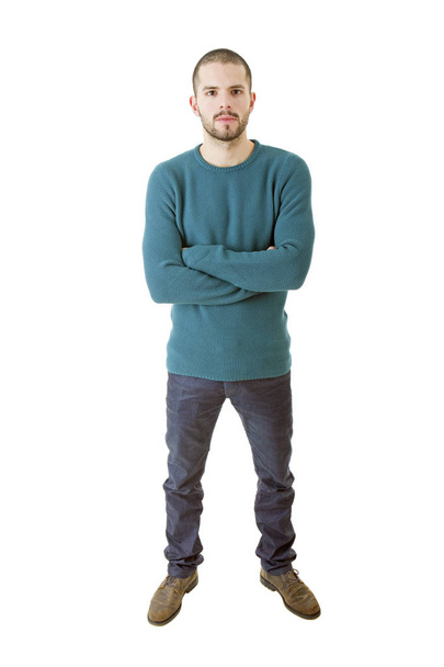 casual man full body in a white background - Foto, Imagen