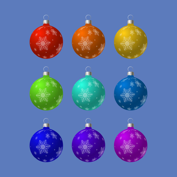 Christmas glass balls will decorate your holiday. - Vektori, kuva