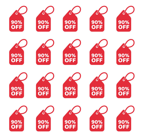 discount labels set, sale tag, offer price - Vektor, Bild