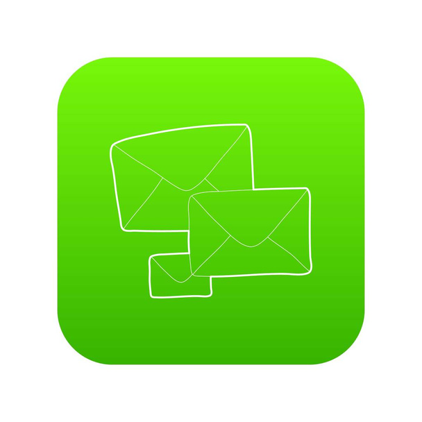 Letter icon green vector - Vetor, Imagem