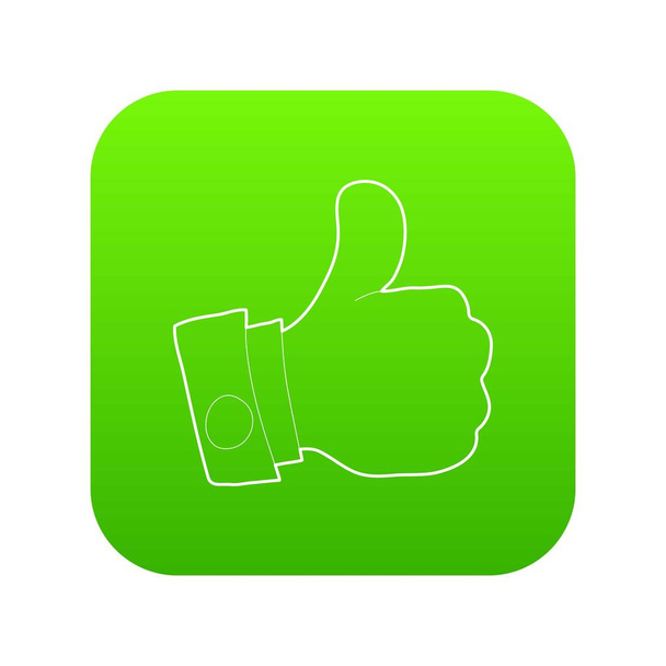 緑のアイコン ベクトルの親指 - ベクター画像