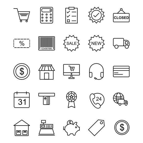 E-commerce wektor zestaw ikon - Wektor, obraz