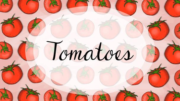 Vector Illustration of Tomatoes Pattern Sketch Style - Vector, Image