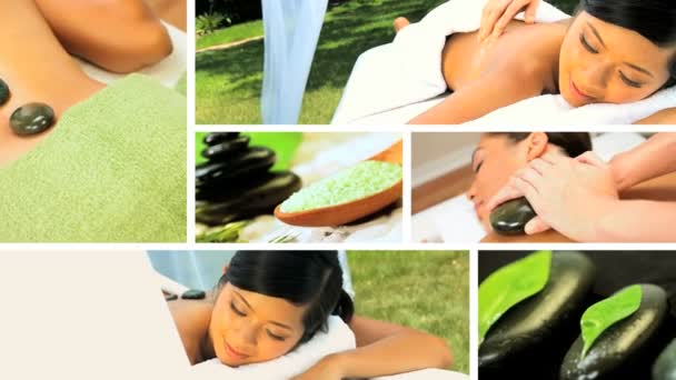 Montage of Multi Ethnic Females at Health Spa - Footage, Video