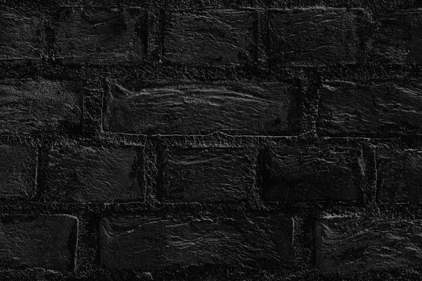 black bricks stone mortar stucco wall ground background wallpaper backdrop surface - Φωτογραφία, εικόνα
