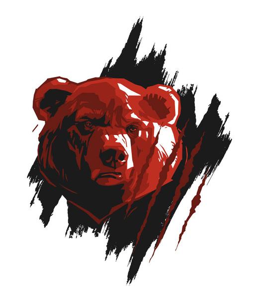 Медведь в черном мазке
 - Вектор,изображение