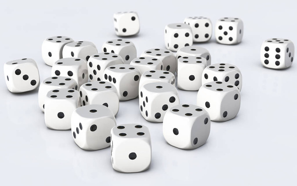 Cube dices falling and white background - Photo, Image