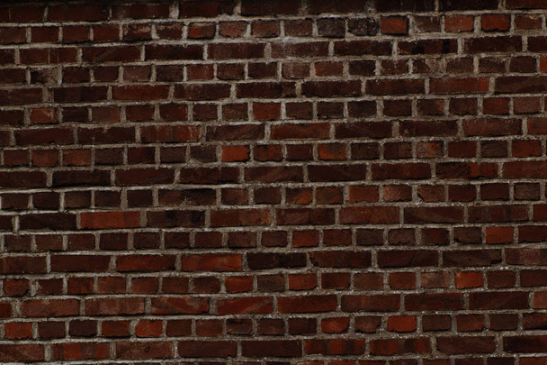 mélyvörös vintage tégla kő habarcs stukkó fal háttér háttér tapéta - Fotó, kép