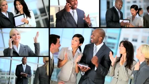 Монтаж команди успішним Multi етнічних бізнес - Кадри, відео