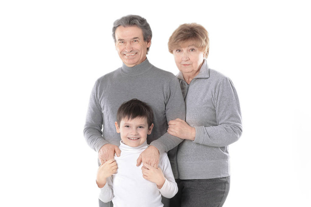 family portrait isolated on white.photo with copy space - Fotó, kép