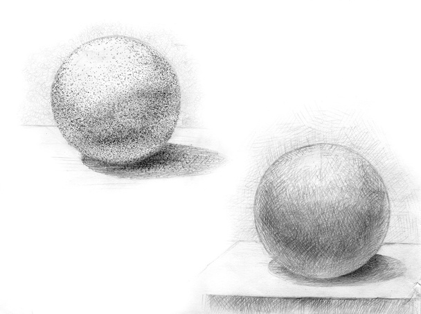 Desenho educativo da esfera de gesso
 - Foto, Imagem