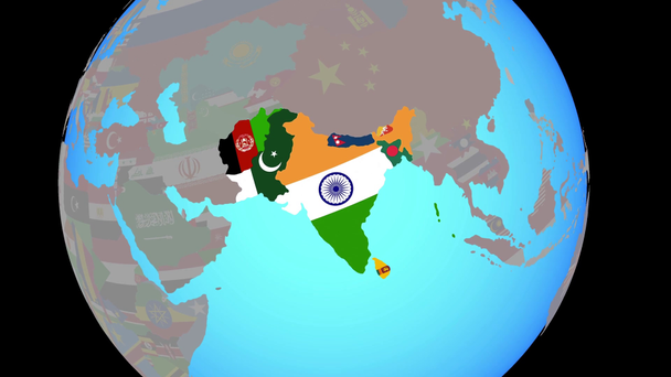 Fermeture des états membres de la SAARC avec des drapeaux
 - Séquence, vidéo