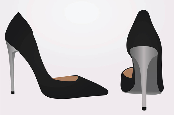 Women black shoe. vector illustration - Vector, Image