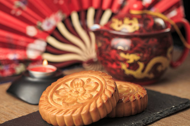 Mooncakes egy hagyományos kínai csemege - Fotó, kép