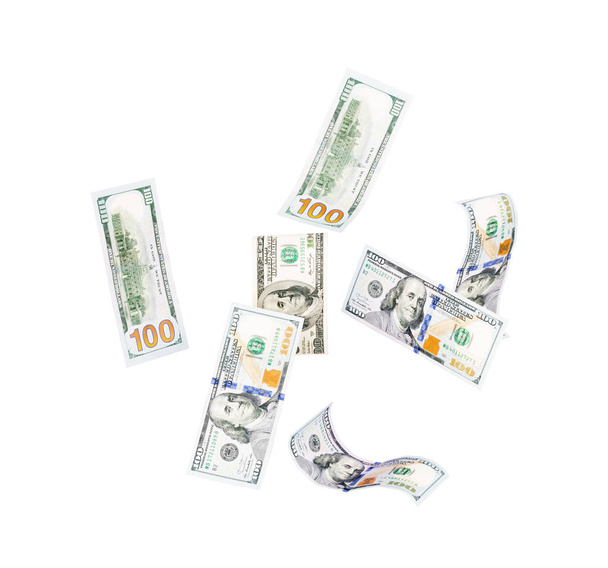 Доллары падают на белом фоне
 - Фото, изображение
