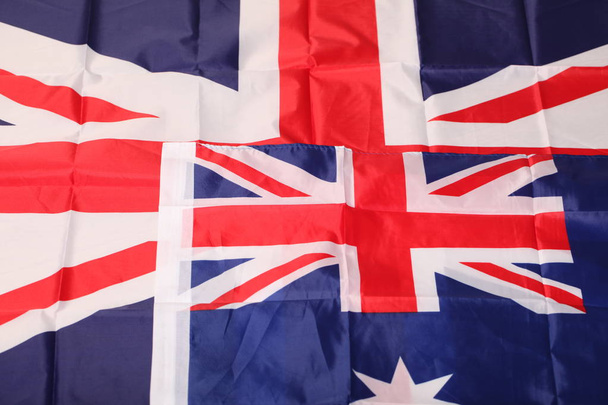 Britische und australische Flaggen hautnah  - Foto, Bild