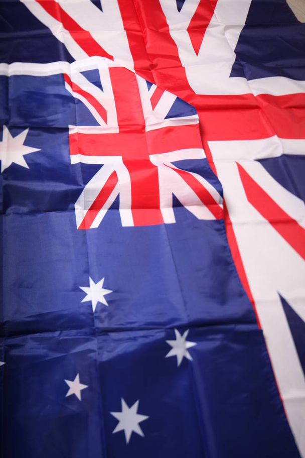 英国とオーストラリアのフラグをクローズ アップ  - 写真・画像