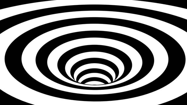 Mustavalkoisia spiraalinauhoja tunnelissa. Ray puhkesi, optinen illuusio. Abstrakti kuvio suunnitteluelementti. linjojen havainnollistaminen
 - Valokuva, kuva